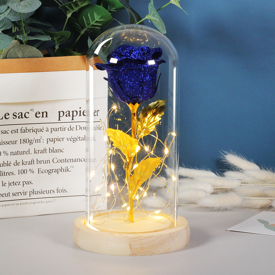 Rose Éternelle LED sous Cloche – Cadeau Romantique pour Saint-Valentin, Mariage & Fête des Mères