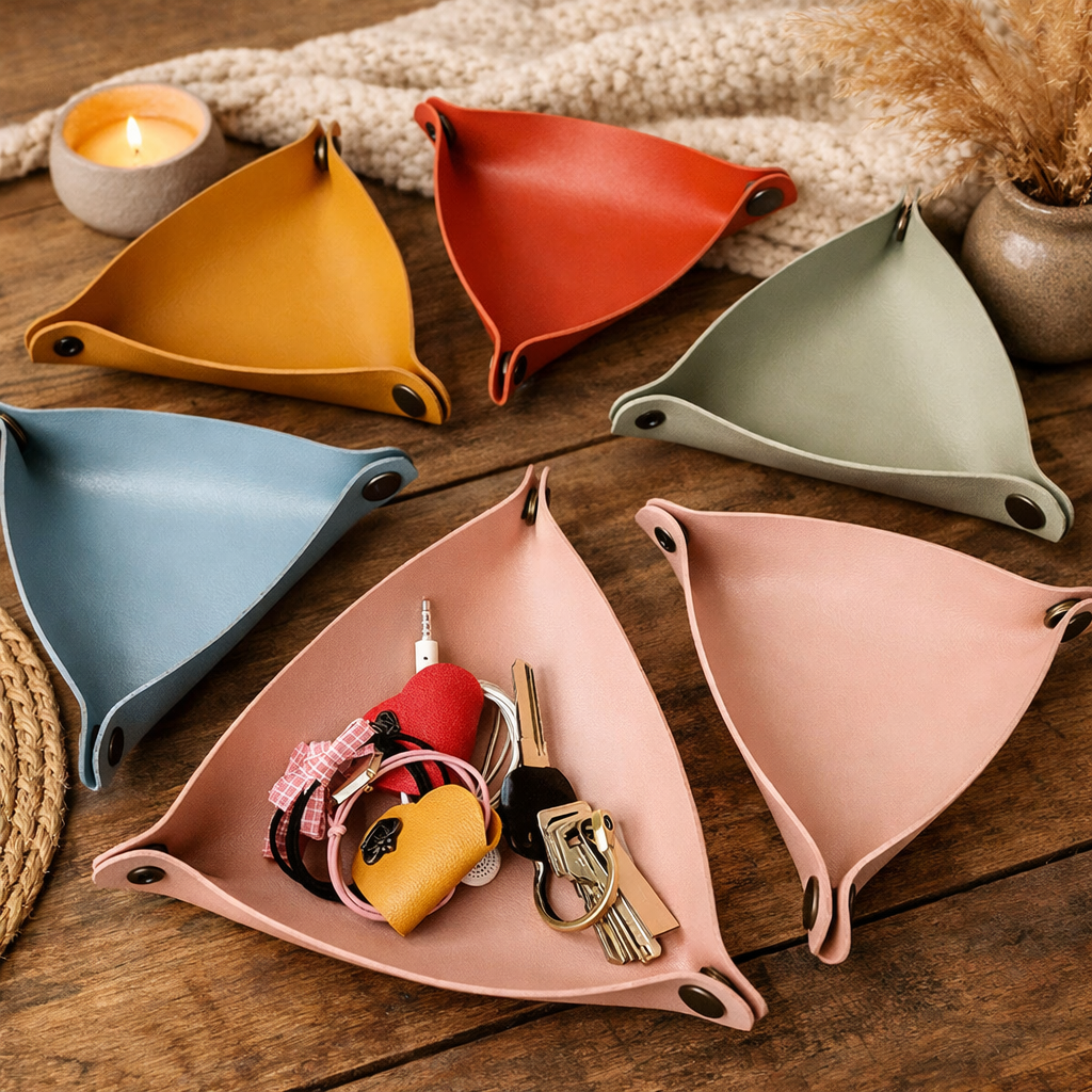 Vide-Poche Pliable [Cuir PU] - Organisateur de Bureau