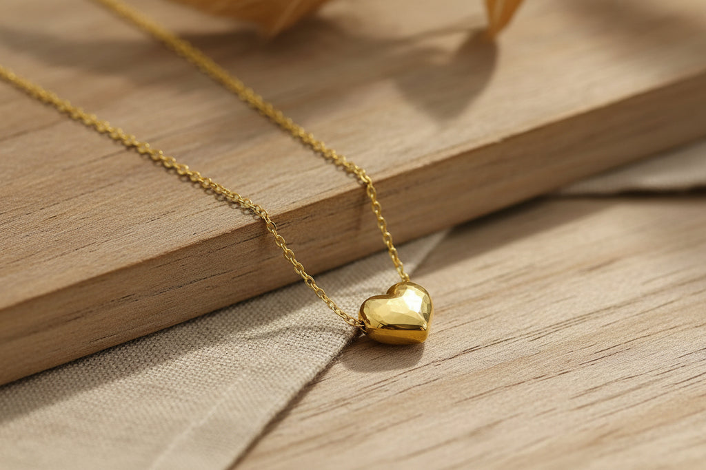 Collier cœur doré