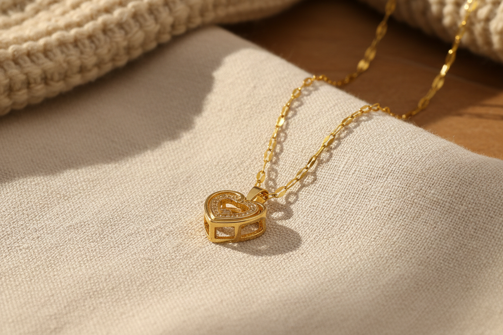 Pendentif Double Cœur Brillant