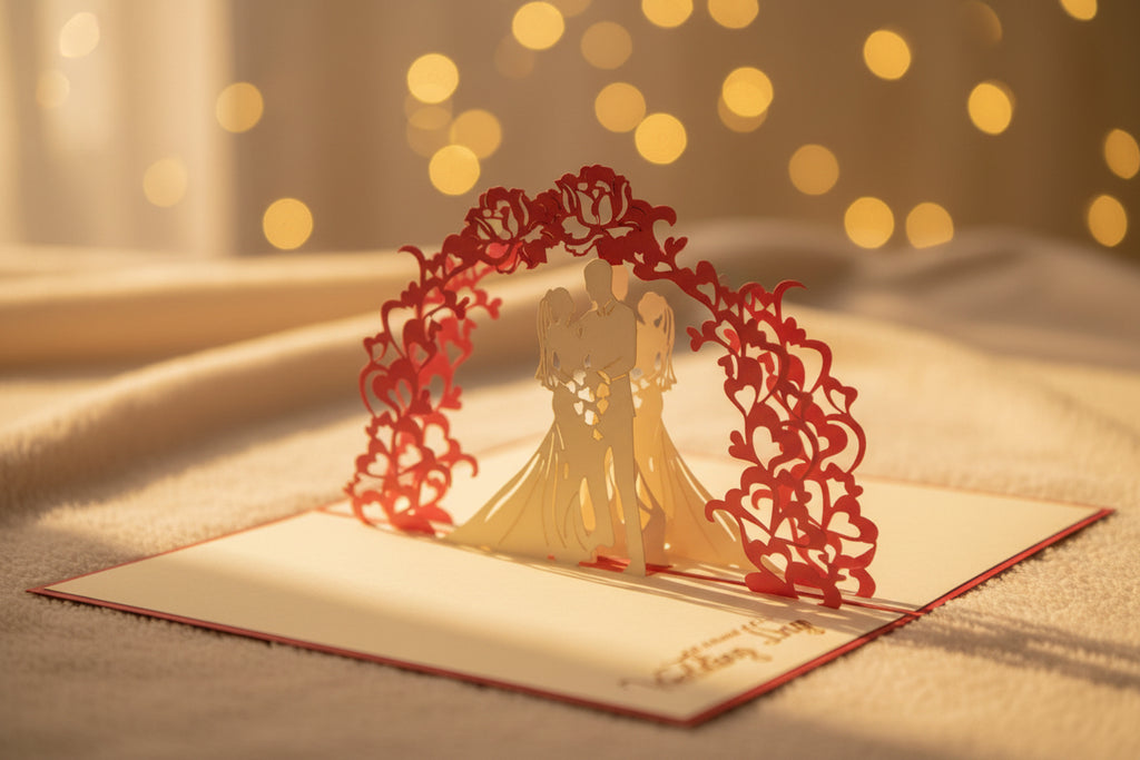 Carte sculptée Le mariage fait main