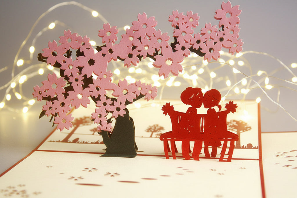 Carte sculptée Le parc - un amour de printemps