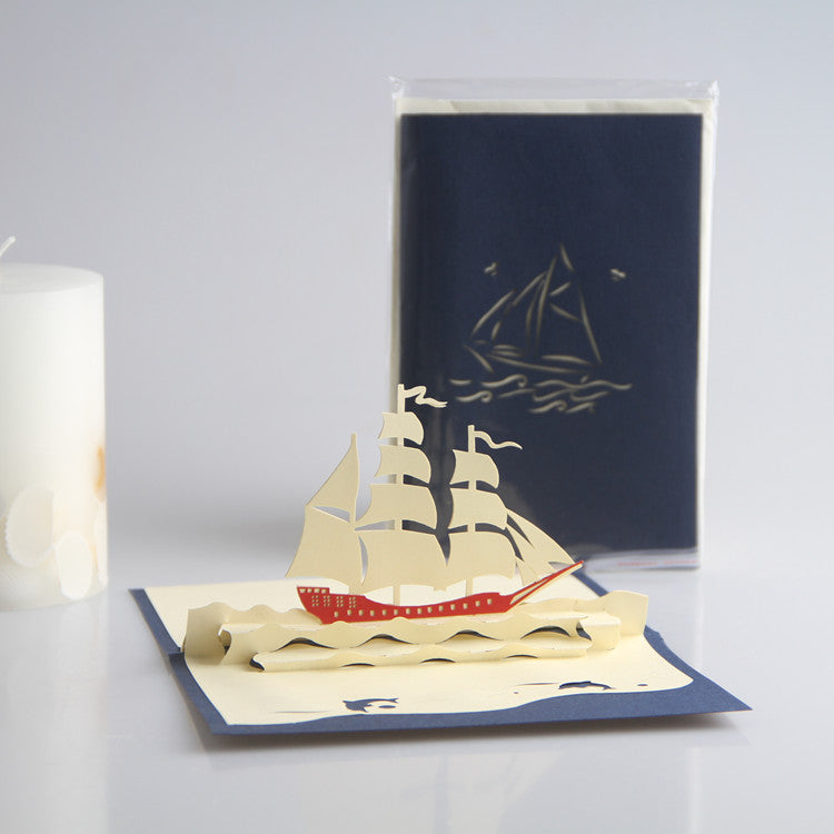 Carte sculptée Le bateau (fait main) - pour les plus petits des grands
