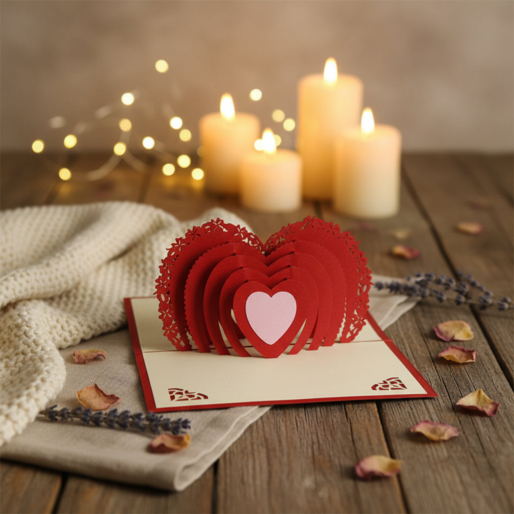 Carte sculptée Le coeur - pas qu'une simple carte