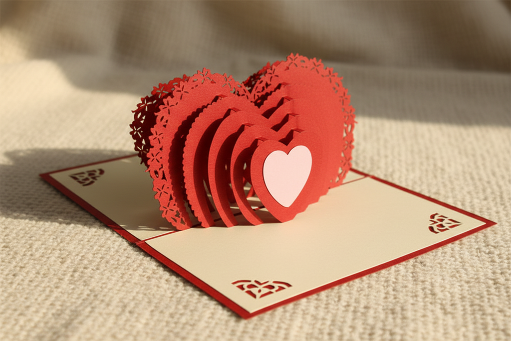 Carte sculptée Le coeur - pas qu'une simple carte