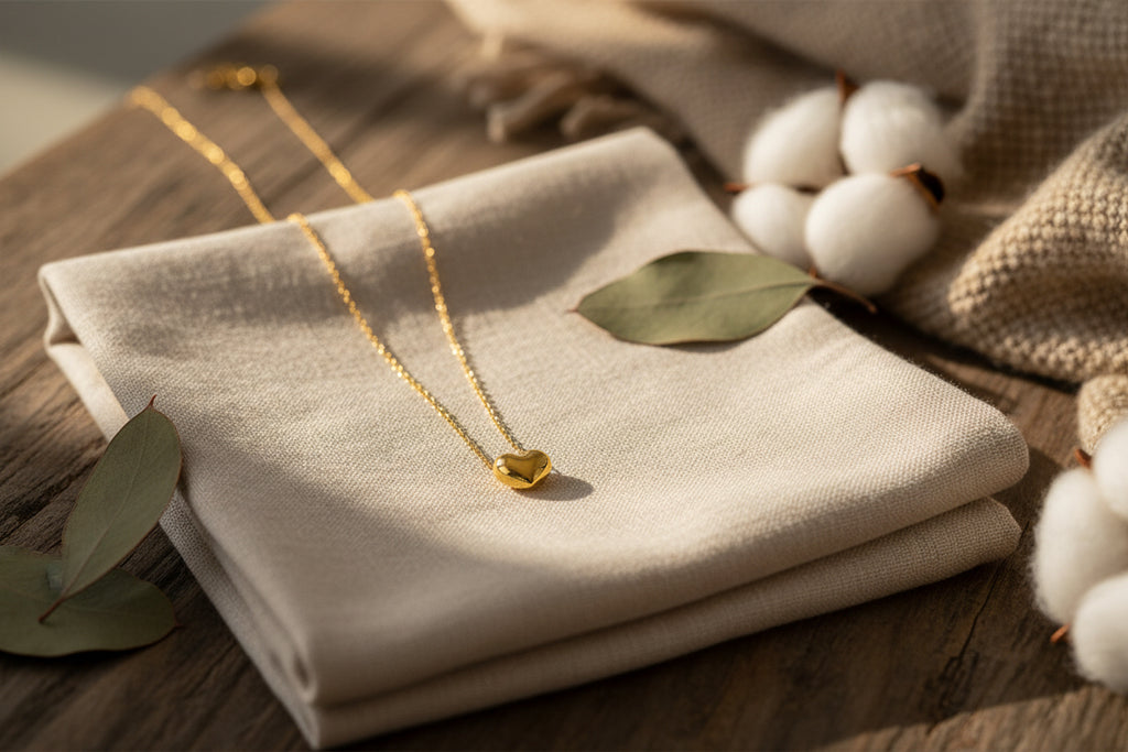 Collier cœur doré