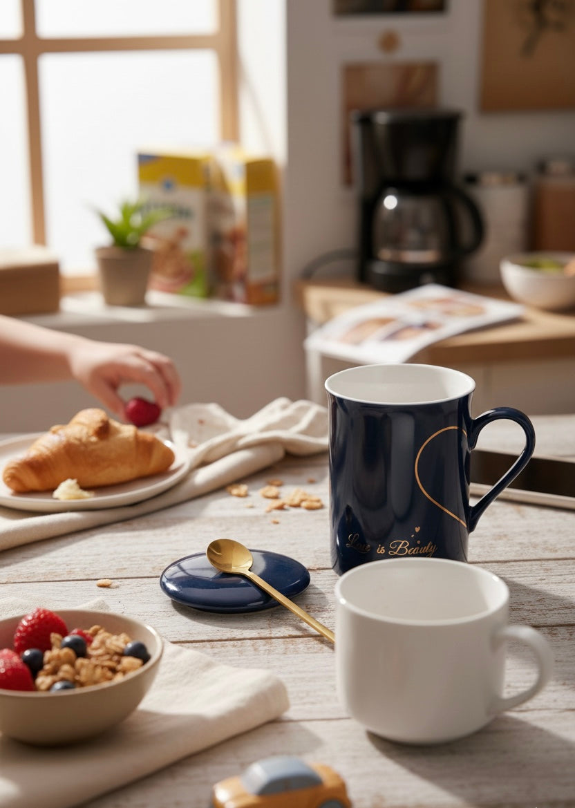 Coffret tasses couple en céramique