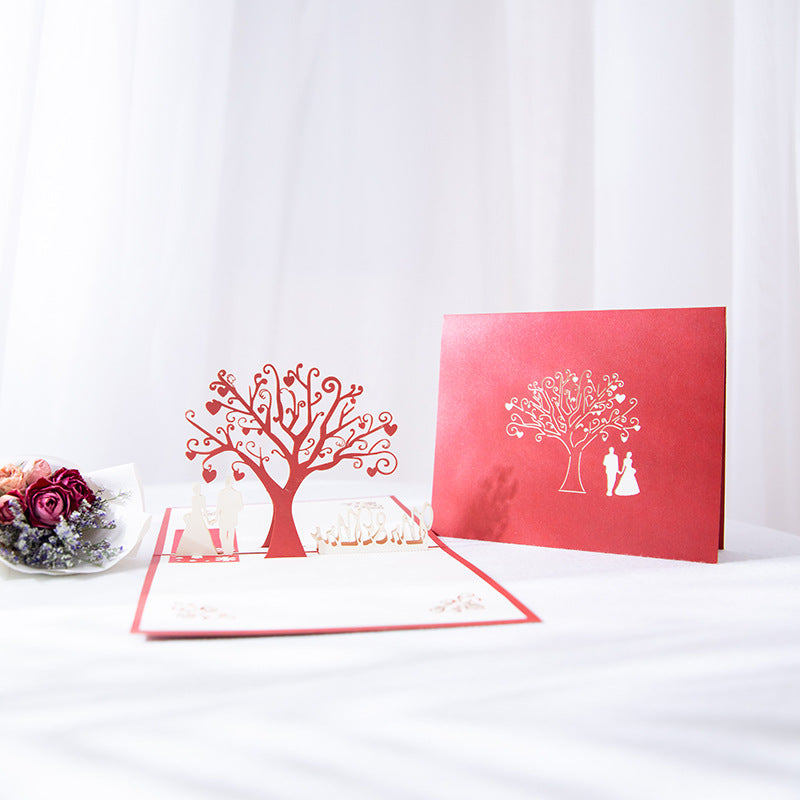 Carte sculptée en papier pour Saint-Valentin