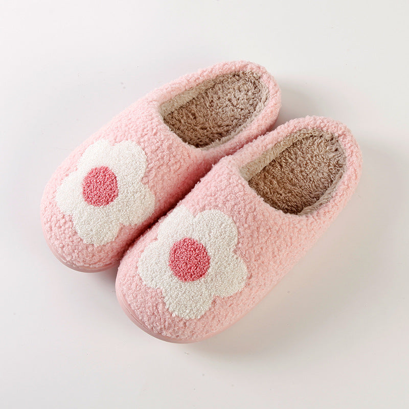 Chaussons d’Hiver Cocooning “Flower-Eye” – Chauds, Antidérapants & Ultra Doux pour la Maison