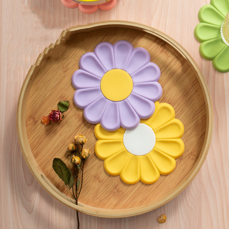 Dessous de Plat [Silicone Alimentaire] - Isolation Thermique - Motif Fleur