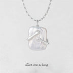 Collier perle Baroque carrée