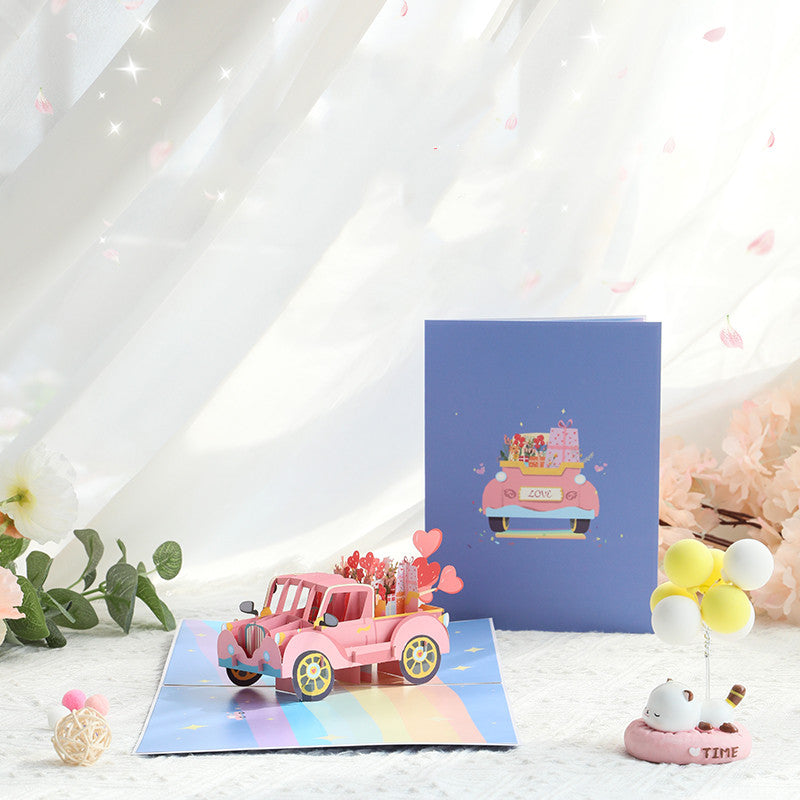 Carte 3D Sculptée – Carte de Vœux Créative et Élégante pour Cadeau Romantique