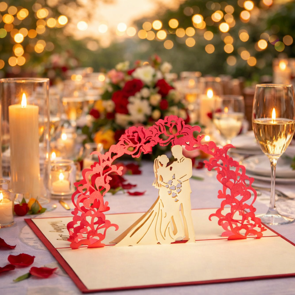 Carte sculptée Le mariage fait main