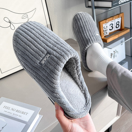 Chaussons d’Intérieur en Coton & Peluche – Chauds, Antidérapants et Ultra Confortables pour l’Hiver