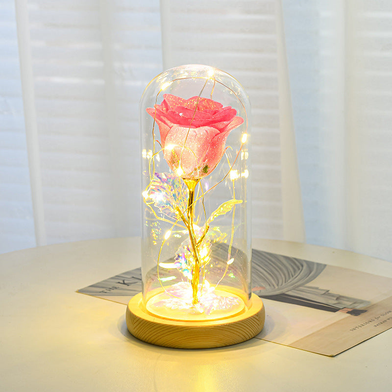 Rose Éternelle LED sous Cloche – Cadeau Romantique pour Saint-Valentin, Mariage & Fête des Mères