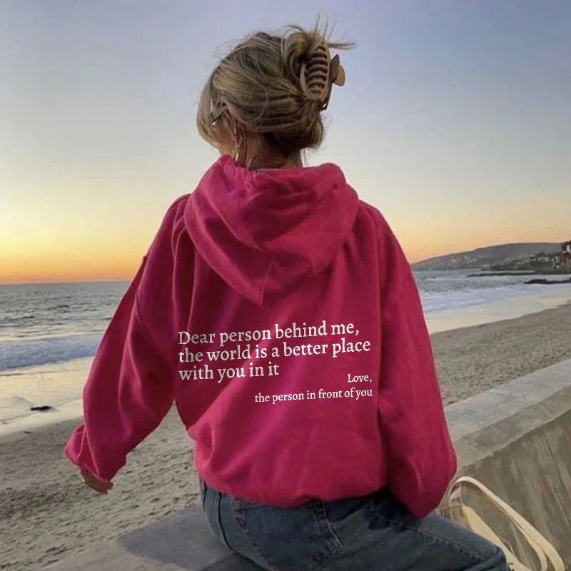 Hoodie Unisexe “Dear Person Behind Me” – Sweat à Capuche Confortable et Trendy avec Poche Kangourou