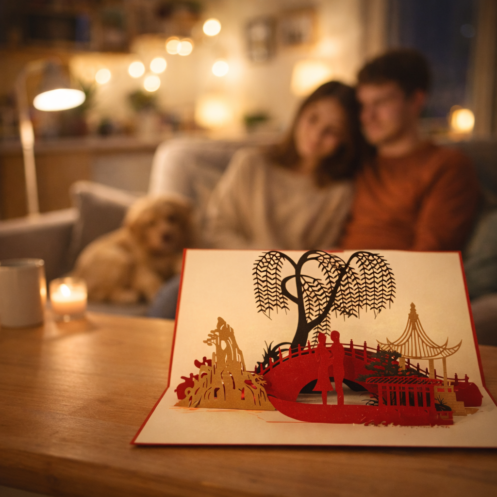 Carte sculptée Le paysage - un souvenir qui nous quitte plus